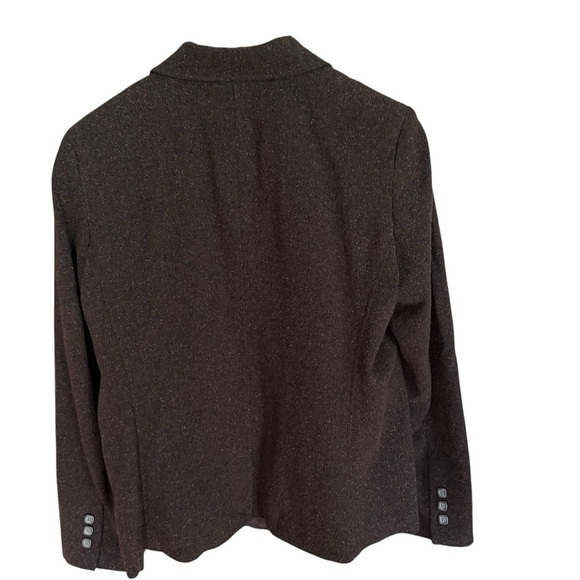 L.L. Bean Women’s Brown Blazer Wool/Silk Blend Tailored Fit Notched Lapels L - Picture 7 of 10